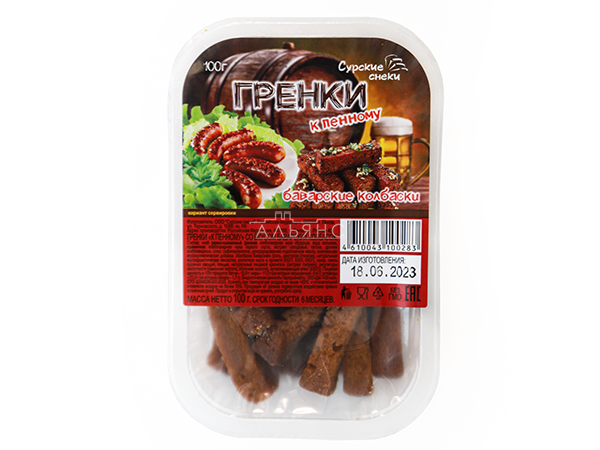 Сурские гренки Баварские колбаски (100 гр) в Дзержинске