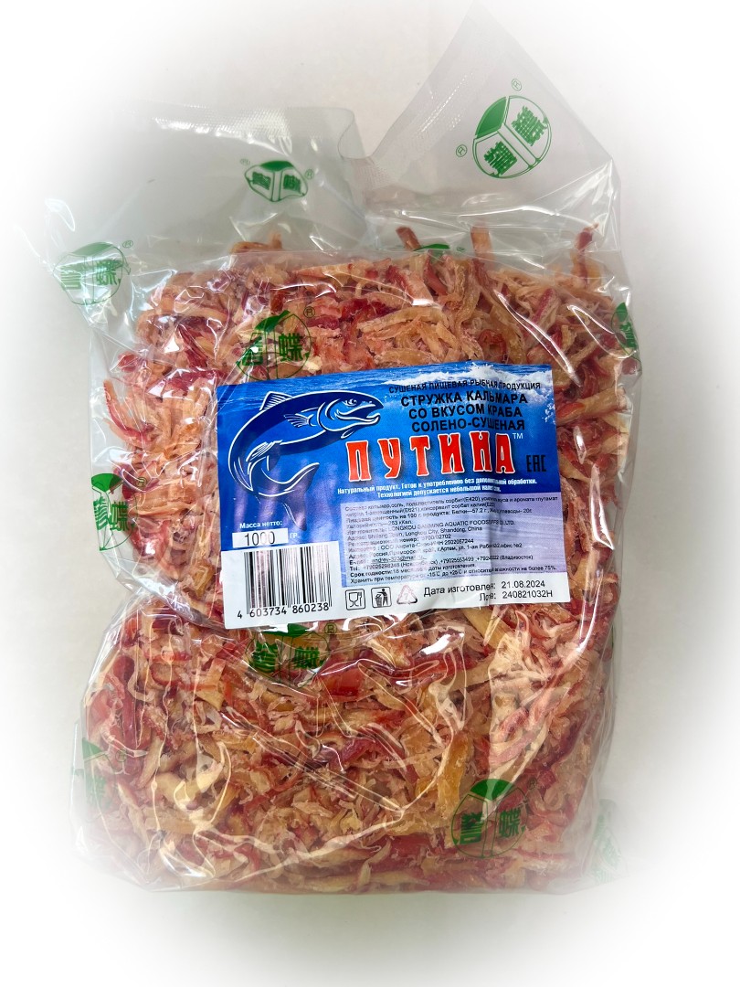 Кальмар стружка со вкусом краба "Розовая" (ПУТИНА) в Дзержинске