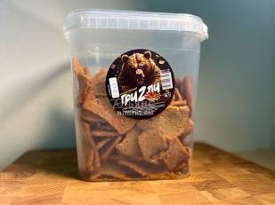 Арахис в глазури: Ведро Ржаные гренки со вкусом Крылышки Барбекю (1 кг)